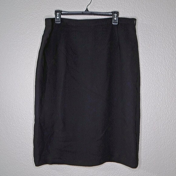 ECAILLE PARIS Designer Couture Black Straight Skirt SZ 16 NWOT - Picture 1 of 9